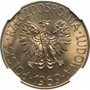 PRL, 10 złotych 1969 Kościuszko - NGC MS67