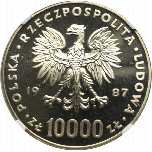 PRL, 10.000 złotych 1987 Jan Paweł II - NGC PF68 Ultra Cameo