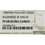 PRL, 500 złotych 1987 Kazimierz Wielki - NGC PF68 Ultra Cameo