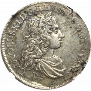 Pommern, Carol XI, 1/3 thaler 1674, Stettin - NGC MS62