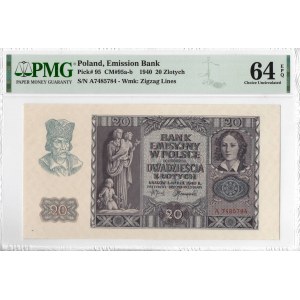 GG, 20 złotych 1940 A - PMG 64EPQ