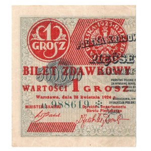II RP, 1 grosz 1924 - lewa połówka