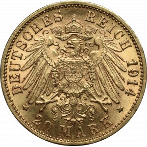 Germany, Bayern, 20 mark 1914 G, Karlsruhe