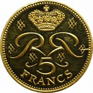 Monako, 5 frank 1974 - Piedfort RZADKOŚĆ