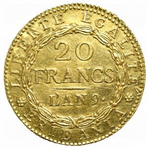 Italy, 20 Francs LAn 9 (1800) - RARE