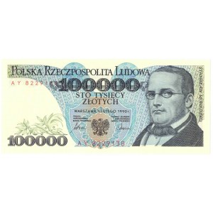 Peoples Republic of Poland, 100000 zloty 1990 AY