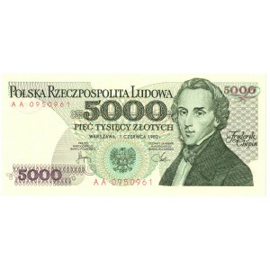 PRL, 5000 złotych 1982 AA
