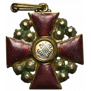 Rosja, Krzyż Orderu św. Anny 3 klasy - wykonanie grawerskie