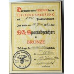 Niemcy, III Rzesza, Odznaka sportowa z miniaturą i nadaniem