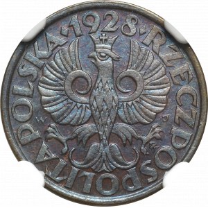 II Rzeczpospolita, 2 grosze 1928 - NGC MS64 BN