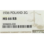 II Republic of Poland, 2 groschen 1936 - NGC MS66 RB