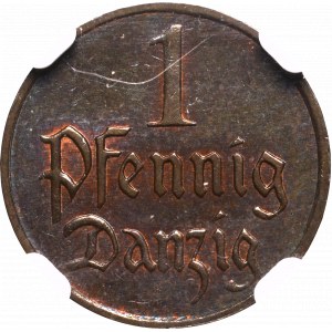 Free City of Danzig, 1 pfennig 1930 - NGC MS64 BN