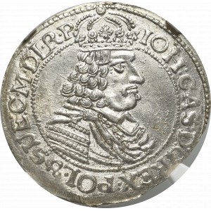 John II Casimir, 1/4 thaler 1664 HDL, Thorn - NGC MS63