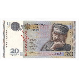 III RP, 20 złotych 2018 Piłsudski