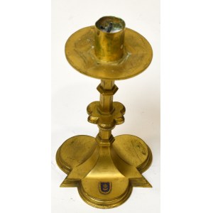Poland, 19th century candlestick with the Leliwa coat of arms