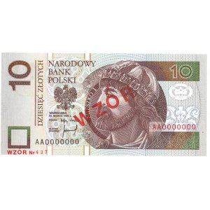 10 złotych 1994 WZÓR - AA 0000000 - niski Nr. 437