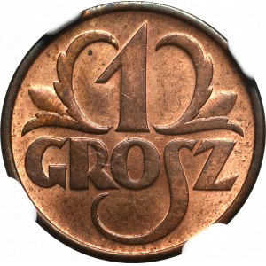 II Republic of Poland, 1 groschen 1936 - NGC MS64 RB