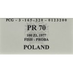 PRL, 100 złotych 1977 Ochrona Środowiska - Próba SREBRO