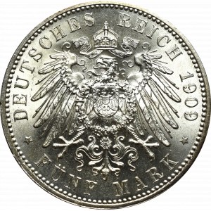 Germany, Saxony, 5 mark 1909