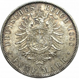 Germany, Preussen, 5 mark 1888
