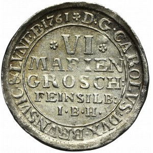 Niemcy, Brunszwik-Luneburg, 6 groszy maryjnych 1761