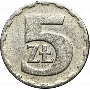 PRL, 5 złotych 1976 miedzionikiel