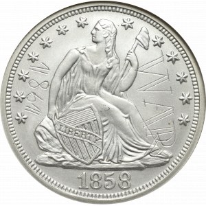 USA, half dollar 1858 Inscription 1861 - official replica