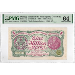 WMG, 1 mln Marek 1923 numeracja 5-cyfrowa - PMG 64