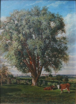 Charles Boulogne(?-1878), Pejzaż z drzewem i krowami