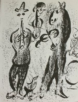 Marc Chagall (1887-1985), Wędrowni muzykanci(„Chagall Lithographe II”, 1963, Mourlot #395)