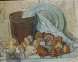 Marian Jaeschke (1904-1980), Martwa natura z grzybami (1977)