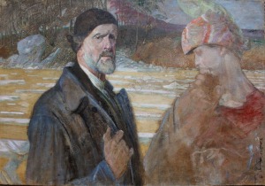 Jacek Malczewski (1854-1929), Autoportret ze św. Agnieszką