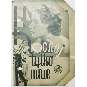 Program filmowy KOCHAJ TYLKO MNIE z 1935 roku