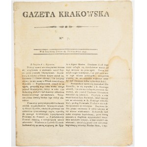 Czasopismo GAZETA KRAKOWSKA nr 7 z dnia 23 stycznia 1799 roku