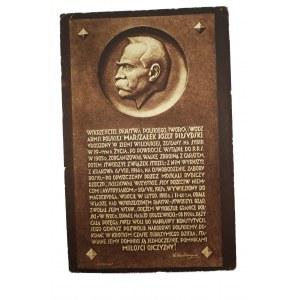 Pocztówka Józef Piłsudski Tablica pamiątkowa