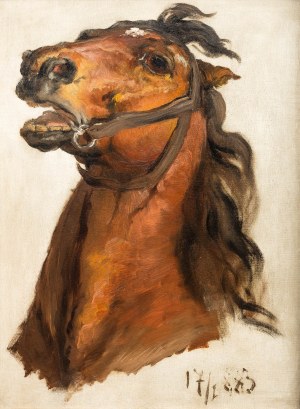 Jan Matejko (1838 Kraków – 1893 tamże), Głowa konia króla J.Sobieskiego do obrazu Sobieski pod Wiedniem, 1883 r.