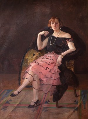 Stanisław Żarnecki (1877 Kraków - 1956 tamże), Portret Pani Struzikowej, 1929 r.