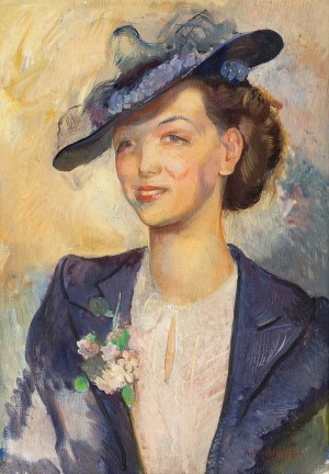 Antoni Michalak (1899 Kozłów Szlachecki - 1975 Kazimierz Dolny), Portret kobiety, 1939 R.