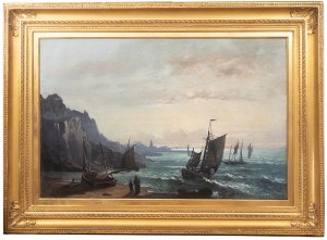 Hippolyte Fauvel (1835 Amiens - ?), Łodzie rybackie w Granville