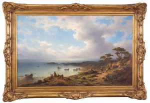 Johannes Hilverdink (Groningen 1813-1902 Amsterdam), Pejzaż śródziemnomorski, 1873 r.