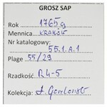 Poniatowski, Grosz Kraków 1765 g - BARDZO RZADKI