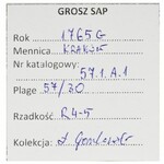 Poniatowski, Grosz Kraków 1765 G - BARDZO RZADKI