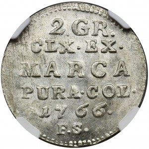 Poniatowski, 2 Groschen 1766 FS - NGC MS63