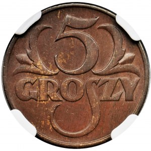 5 groszy 1936 - NGC MS62 BN