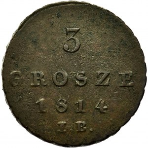 Dutchy of Warsaw, 3 Groschen 1814 IB