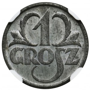 German Occupation, 1 Grosz 1939 - NGC MS65 - WZÓR