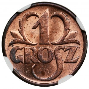 1 grosz 1939 - NGC MS64 RD