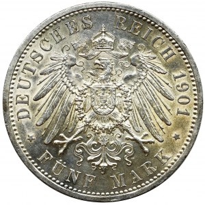 Germany, Prussia Kingdom, Wilhelm II, 5 mark Berlin 1901