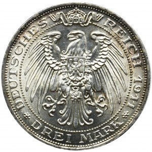 Germany, Kingdom of Prussia, Wilhelm II, 3 mark Berlin 1911 A - PROOF
