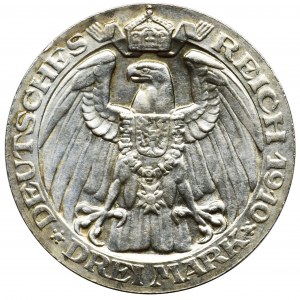 Niemcy, Królestwo Prus, Wilhelm II, 3 marki Berlin 1910